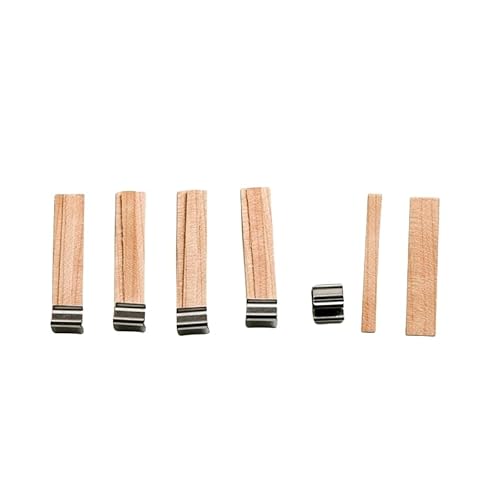 AIXILAN Holzdochte, Holzkerzendochte, 50–130 mm, 5 Sets, 2-lagige große Holzdochte zur Kerzenherstellung mit Dochthaltern aus Metall, Crackle-Holzdochte, rauchfreie Dochte for Sojakerzen(18 * 80mm) von AIXILAN