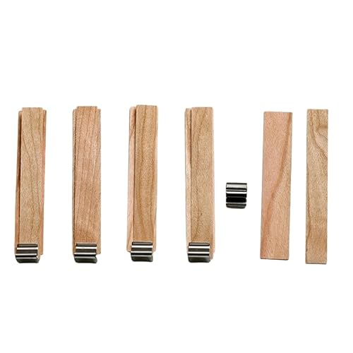 AIXILAN Holzdochte, Holzkerzendochte, 50–130 mm, 5 Sets, 2-lagige große Holzdochte zur Kerzenherstellung mit Dochthaltern aus Metall, Crackle-Holzdochte, rauchfreie Dochte for Sojakerzen(18 * 95m) von AIXILAN