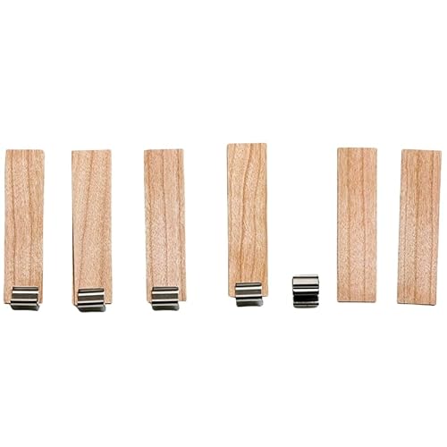 AIXILAN Holzdochte, Holzkerzendochte, 50–130 mm, 5 Sets, 2-lagige große Holzdochte zur Kerzenherstellung mit Dochthaltern aus Metall, Crackle-Holzdochte, rauchfreie Dochte for Sojakerzen(20 * 80mm) von AIXILAN