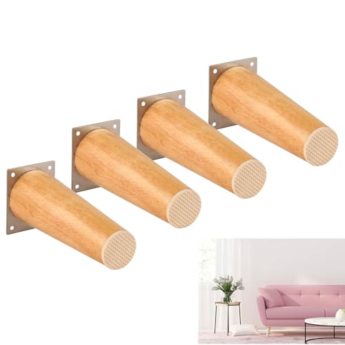 Ersatz-Möbelbeine, Möbelfüße, 4 Stück Holzbett-Möbelbeine, Ersatz-Sofa-Tisch-Stuhl-Beine, Möbelfüße for Stuhl, Couch, Tisch, Schreibtisch, Schrank, Ottomane, mit Montageplattenschrauben(20cm/7.87im) von AIXILAN