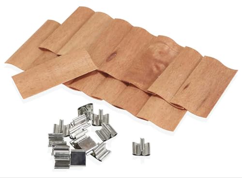 Holzdochte, Holzkerzendochte, 10 Sets 40–200 x 40 mm S Holzdochte Große Holzdochte zur Kerzenherstellung mit Dochthaltern aus Metall Knisterholzdochte Rauchfreie Dochte for Sojakerzen(40*120mm) von AIXILAN