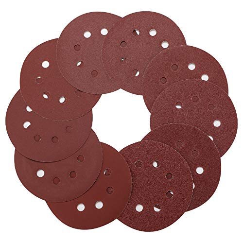 100 Stück Klett Schleifscheiben, 125mm Schleifpapier Klett für Exzenterschleifer - 8 Löcher Schleifpads für Holz Holzwerkstoffe Spanplatte Metall von AIXMEET