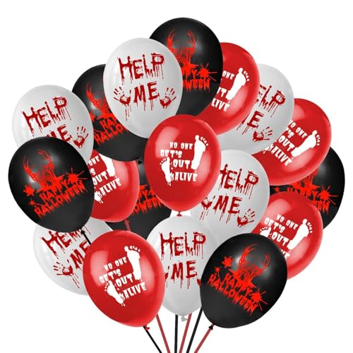 Blutige Luftballons,Blutige Handabdruck-Luftballons | 18 Stück Horror-Geburtstagsballons | Gruselige Dekorationsballons, Halloween-Horror-Ballons, Horror-Geburtstagsballons von AIYING