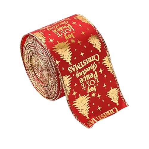 Weihnachtsband,Rotes Glitzerband, Goldfarbenes Glitzerband, Christbaumschmuckband, 2,2 Yard Weihnachtsbaumschmuckband, Weihnachtspartyzubehör für die Herstellung von Weihnachtsdekorationen, Schleifenk von AIYING