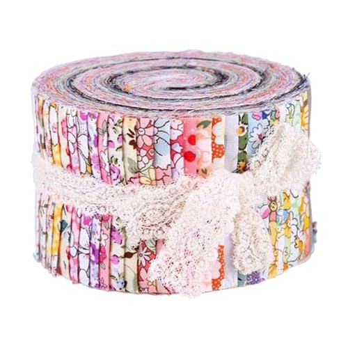 Jelly Rollstoff, 36 Farben, Baumwollstoff, Quilt-Streifen, Stoff zum Nähen, Patchwork, Basteln, Baumwoll-Steppstoff (Blumenmuster) von AIYINIY