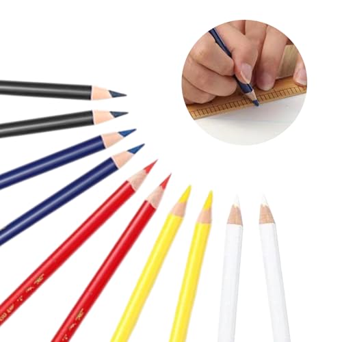 10 Stück Schneiderkreide,Schneiderkreidestift,Nähen Stoffe Stoffkreid,Praktische Schneiderkreide Stift,Nähkreide für Trickmarker Nähen,Schneidern,Zum Markieren Von,Diversen Stoffen Ledern (5 Farben) von AJUNLKVDR