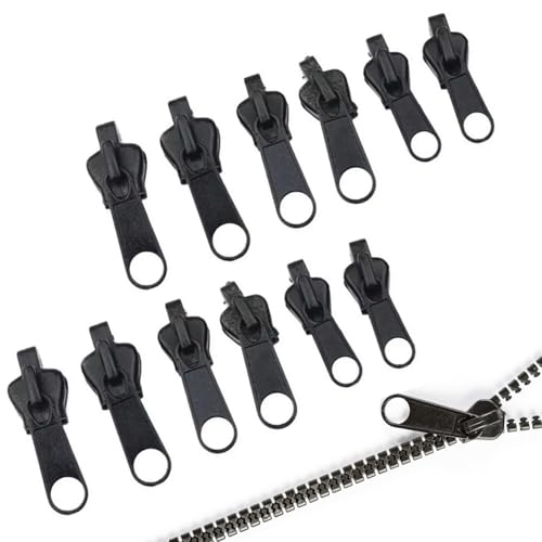 12 Stück Reißverschluss Reparaturset,Reissverschluss Reparatur Set,Zipper Ersatz für Universal,Fix Ersatzteile Reißverschlüsse,Repair a Clip Schieber Zip,Ersatzteil Ersatzzipper Fix-Reißverschluss set von AJUNLKVDR