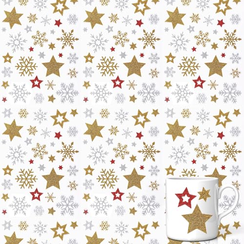 296 Stück Aufkleber Weihnachten,Weihnachtssticker,Sticker Sterne Glitzer,Kinder Gold Stern,Schneeflocken Selbstklebend Weihnachtsaufkleber,Weihnachtssticker 3d für Adventskalender,Basteln Klebesterne von AJUNLKVDR