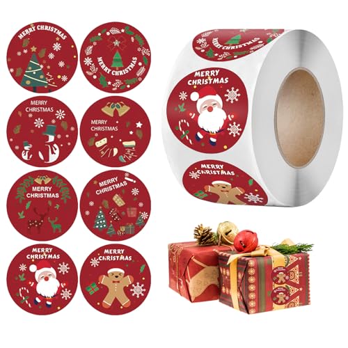 500 Stück Sticker Weihnachten,Aufkleber Weihnachten,Weihnachtsaufkleber Selbstklebend,Frohe Rolle Rund,Etiketten Mit Weihnachts Christmas,Kraft Papier Stickers,Weihnachtssticker Aufklebern Besondere von AJUNLKVDR