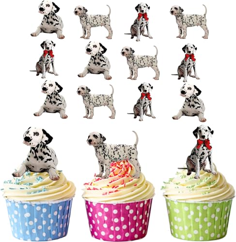 12 décorations comestibles en gaufrette pour cupcakes Motif chiot dalmatien-Mix von AK Giftshop