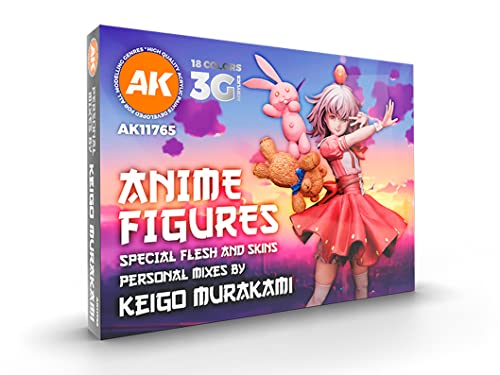 AK Interactive 3G Acrylfarben-Set – Anime Figuren Special Flesh and Skins von Keigo Murakami (AK11765), Schwarz von AK Interactive