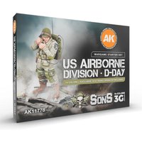 US AIRBORNE DIVISION D-DAY. Wargame Starter SET.          14 COLORS & 1 FIGURE (EXCLUSIVE 101ST RADIO OPERATOR) von AK Interactive