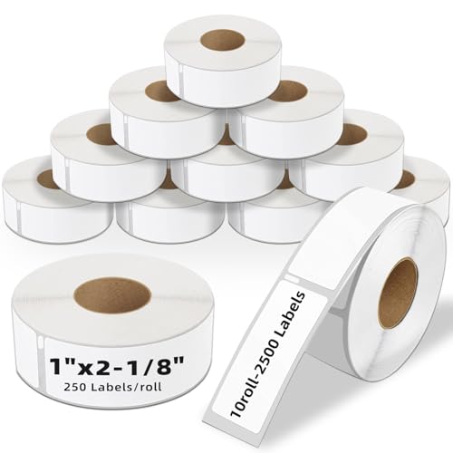 Thermo-Versandetikettenrolle, 25 x 55 mm, 500 Etiketten/Rolle, handelsübliche Qualität, permanent klebend, kompatibel mit den meisten Thermodruckern (10 Rollen) von AKEOFRUD