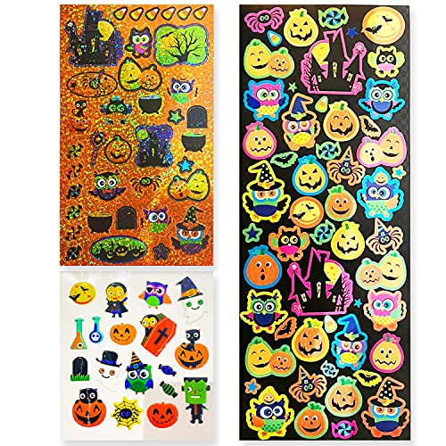 AKH® 120xHalloween-Aufkleber,120 Aufkleber pro Packung,Halloween Gruselige Aufkleber Trick or Treat Party Tütenfüller,Halloween Craft Sticker für Kinder,Ideal für Kinder Kunst und Handwerk Projekte von AKH