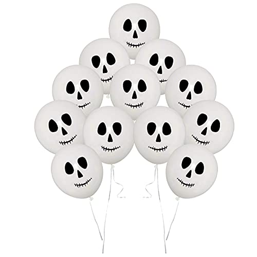 AKH® 15 Halloween-Luftballons,28 cm Latex-Skelett-Ballon,Halloween Kürbis Geist Schädel Ballon Party Dekoration Supplies,Halloween Trick or Treat Gruseliger Partyspaß,Halloween Style Luftballons von AKH