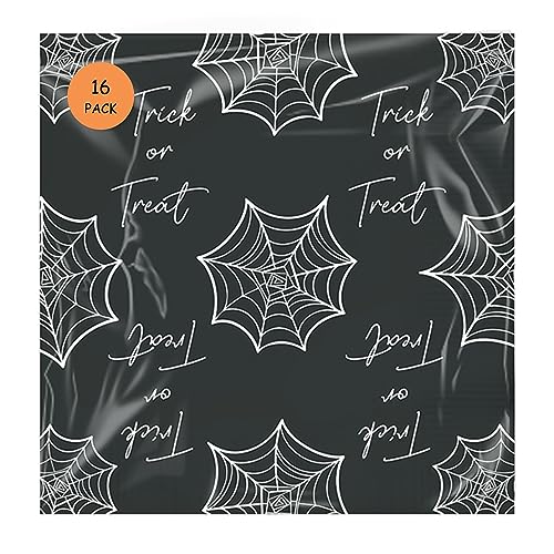 AKH® Bedruckte Halloween-Papierservietten, 2-lagige Halloween-Servietten, 33 x 33 cm, Einweggeschirr für Halloween-Partys, Halloween-Papierservietten, schwarzes Netz, 16 Stück von AKH