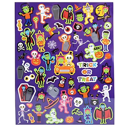 AKH® Halloween-Aufkleber, verschiedene Halloween-Aufkleber für Kinder, perfekt für Halloween-Partyzubehör, Scrapbooking und Bastelarbeiten, 60 Stück von AKH