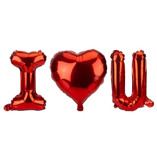 AKH® I Love You Luftballon zum Aufhängen in Papierumschlag, 40 cm Valentinstag Herzballon, romantisches Geschenk für geliebte Menschen, perfekt für Valentinstag Party Dekorationen & Geschenke von AKH