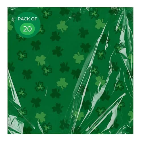 AKH® St. Patrick's Day 3-lagige Servietten, 33 cm x 33 cm, grünes Kleeblatt, Einweg-Servietten, irisches Partygeschirr für St. Paddy's Day Feiern und festliche Zusammenkünfte von AKH