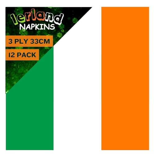 AKH® St. Patrick's Day 3-lagige Servietten, 33 cm x 33 cm, grünes Kleeblatt, Einweg-Servietten, irisches Partygeschirr für St. Paddy's Day Feiern und festliche Zusammenkünfte von AKH