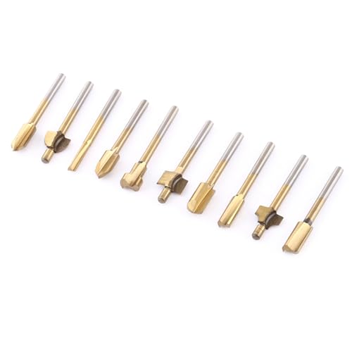 10pcs HSS -Router -Bits für Holzbearbeitung, /8 Schaft, Mmer -Set von AKLOSIPY