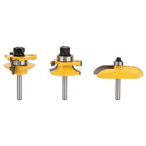 3pcs /4in Shank Router Bit Set für Holzbearbeitungs -Türschiene & Stile Cove Panel von AKLOSIPY