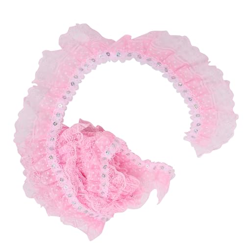 5 Yards, Mehrfarbig, 45 Mm, Druckpunkte, Plissiert, T-Netz, Spitzenband, Nähen, Pailletten, Bestickt, DIY Ft DIY-Spitze FtLace MBestickte Spitze MDIY-Spitze (PINK) von AKLOSIPY