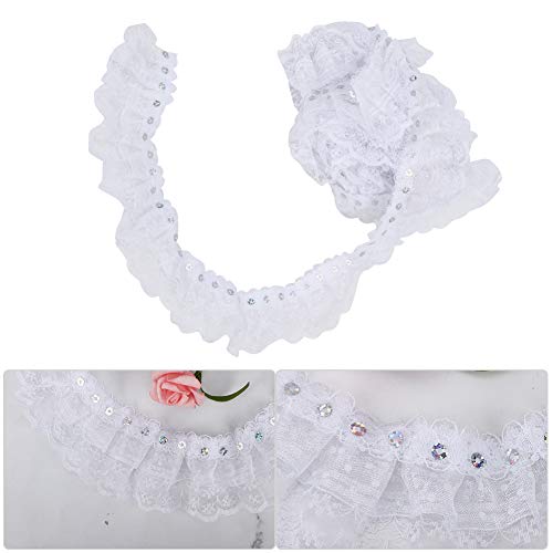 5 Yards, Mehrfarbig, 45 Mm, Druckpunkte, Plissiert, T-Netz, Spitzenband, Nähen, Pailletten, Bestickt, DIY Ft DIY-Spitze FtLace MBestickte Spitze MDIY-Spitze (WHITE) von AKLOSIPY