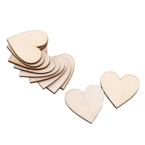 80 Mm Herz S Holzverzierung für Hochzeitsplaketten Packung mit 10 Holzherzen für Füße und Dekorationen (30mm) von AKLOSIPY