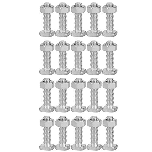 Gewächshaus-Zubehör, 20er-Set, 22 Mm, M6 X 22 Mm und M6-Mutter, Aluminium-Muttern-Set, Werkzeug für Gewächshaus, Perfektes Gewächshaus-Muttern-Set von AKLOSIPY