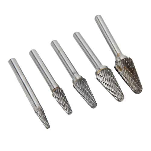 L-Typ 5-teiliges Hartmetall-Frässtift-Set, Doppelte 6-mm-NK-Feilen Zum Gravieren, Polieren, Einschneiden Fräser-Set, Hartmetall-Fräser-Set, Fräser-Feile, Fräser-Bit, von AKLOSIPY