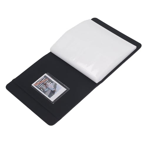 Sofortbildkamera-Fotoalbum, 72 Seiten, Transparentes Taschen-Minialbum mit PU-Ledereinband, 12, 11, 9 Sofortbildkamera-3-Zoll-Fotos, Babyparty, Hochzeit, Reise, 99% (BLACK) von AKLOSIPY