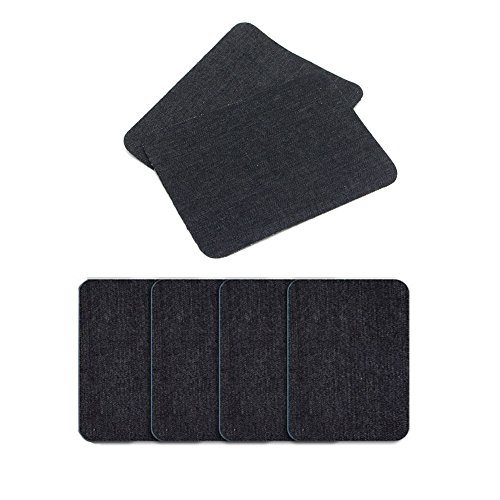 AKOAK 6 Stück 12,4 x 9,7 cm Bügelflicken, Jeans-Flicken zum Aufbügeln, Reparatur-Set für Kleidung, Jeans, Schwarz von AKOAK