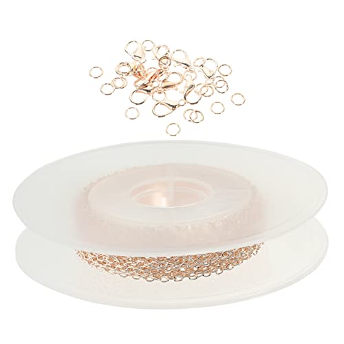 AKOOSY 1Satz Schmuckkettenset Halsketten Material Mit Hummer Verschlüssen Und Sprungringen Roségoldene Kette Für DIY Armbänder Und Halsketten Langlebig Und Knotenfrei AKOOSY 1Satz Schmuckkettenset Halsketten Material Mit Hummer Verschlüssen Und Sprungringen Roségoldene Kette Für DIY Armbänder Und Halsketten Langlebig Und Knotenfrei von AKOOSY