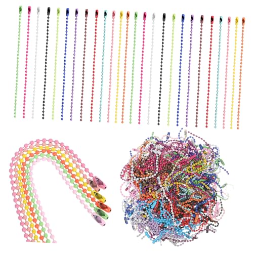 AKOOSY 200 Stk. Teiliges Bunte Metall Kugelketten mit Verbindern Farben Stabile Bead Chains für Schlüsselanhänger DIY Schmuck Bastelprojekte AKOOSY 200 Stk. Teiliges Bunte Metall Kugelketten mit Verbindern Farben Stabile Bead Chains für Schlüsselanhänger DIY Schmuck Bastelprojekte von AKOOSY