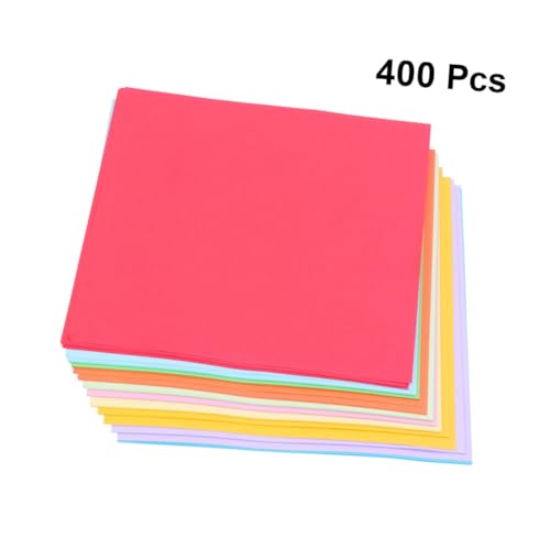 AKOOSY 400 Blatt Farbiges Papier Farbpapier Zum Basteln Konstruktionspapier Verschiedene Farben Quadratisches Faltpapier Farbiges Kopierpapier Doppelseitiges Farbpapier von AKOOSY