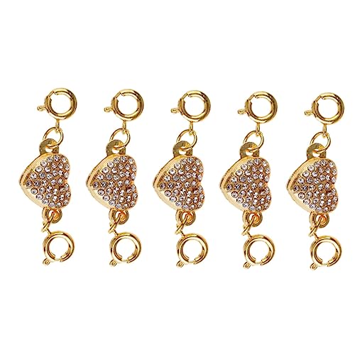AKOOSY 5 Stück Herz Halskette Schlüssel heartstopped schmuckherstellung jewellery accessories Jewelry making DIY schnalle für frauen dame Diamant-Magnetschnalle Kristall Golden AKOOSY 5 Stück Herz Halskette Schlüssel heartstopped schmuckherstellung jewellery accessories Jewelry making DIY schnalle für frauen dame Diamant-Magnetschnalle Kristall Golden von AKOOSY