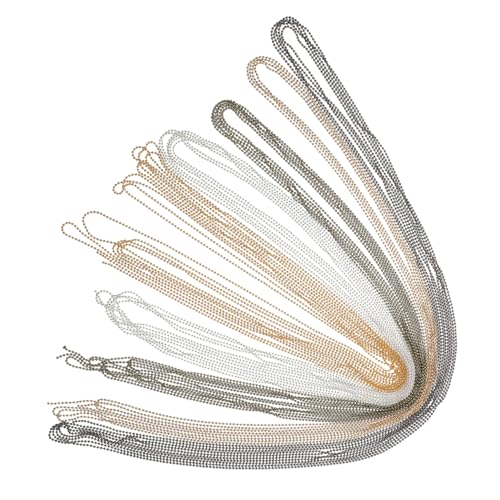 AKOOSY 5 Stück Teiliges Metall Kugelkette Perlenkette DIY Schmuckkette Verlängerungskette für Halsketten Schlüsselanhänger und Handykette Geeignet Silber Gold Schwarz AKOOSY 5 Stück Teiliges Metall Kugelkette Perlenkette DIY Schmuckkette Verlängerungskette für Halsketten Schlüsselanhänger und Handykette Geeignet Silber Gold Schwarz von AKOOSY