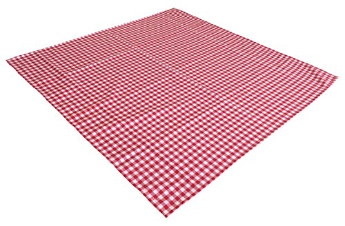 AKOR Textil Tischdecke Züchenkaro im Landhausstil (130 x 130 cm, weiß-rot) von AKOR Textil