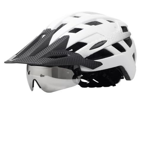 Fahrradhelme für Damen und Herren, Cityhelme mit Brille und Magnetverschluss. Leichter Allround-Fahrradhelm für den Stadtverkehr, sportliches Design, Unisex-Fahrradhelm A,56-61cm von AKPHBKFG