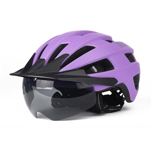 Fahrradhelme für Damen und Herren, Cityhelme mit Brille und Magnetverschluss. Leichter Allround-Fahrradhelm für den Stadtverkehr, sportliches Design, Unisex-Fahrradhelm B,57-61cm von AKPHBKFG