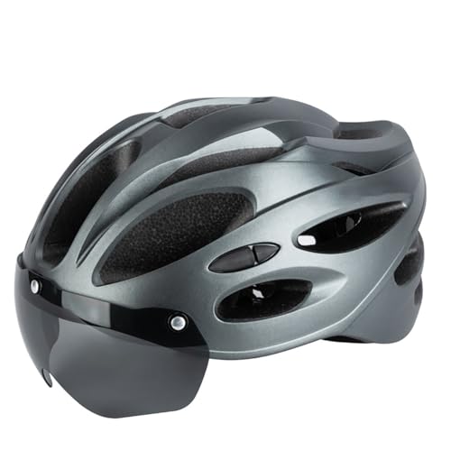 Fahrradhelme für Damen und Herren, Cityhelme mit Brille und Magnetverschluss. Leichter Allround-Fahrradhelm für den Stadtverkehr, sportliches Design, Unisex-Fahrradhelm B,57-62cm von AKPHBKFG