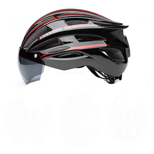 Fahrradhelme für Damen und Herren, Cityhelme mit Brille und Magnetverschluss. Leichter Allround-Fahrradhelm für den Stadtverkehr, sportliches Design, Unisex-Fahrradhelm B,58-61cm von AKPHBKFG