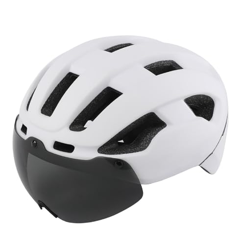 Fahrradhelme für Damen und Herren, Cityhelme mit Brille und Magnetverschluss. Leichter Allround-Fahrradhelm für den Stadtverkehr, sportliches Design, Unisex-Fahrradhelm D,57-61cm von AKPHBKFG