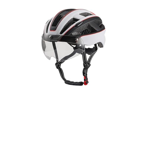 Urbaner Helm mit Brille und Magnetverschluss. Leichter Allround-Fahrradhelm für den Stadtverkehr, sportliches Design, Unisex-Fahrradhelm A,55-61cm von AKPHBKFG