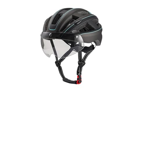 Urbaner Helm mit Brille und Magnetverschluss. Leichter Allround-Fahrradhelm für den Stadtverkehr, sportliches Design, Unisex-Fahrradhelm B,55-61cm von AKPHBKFG