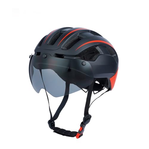 Urbaner Helm mit Visier und Magnetverschluss. Leichter Allround-City-Fahrradhelm, atmungsaktiver Sportdesign-Helm, Unisex-Fahrradhelm E,57-62cm von AKPHBKFG