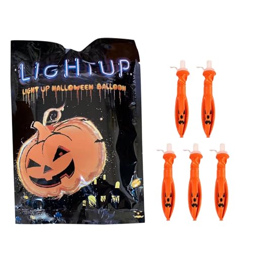 AKTOUR 50 Geschenktüte Instant-Ballons, Halloween-Leuchtballons, Kürbisballons, Festival-Atmosphärendekorationen, Emoticon-Lichter, Jack O‘Ballon-Lampe Sticker Pastell (Orange, One Size) von AKTOUR