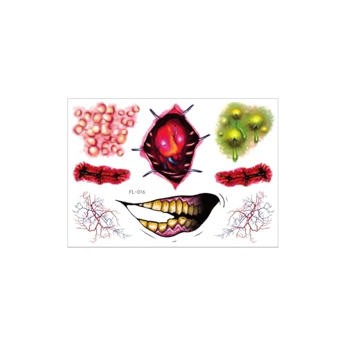 AKTOUR Auto Wimpern gruseligem Gesicht Make-up für Halloween-Partys Möbel Sticker (S3-H, 17X12X0.1CM) von AKTOUR