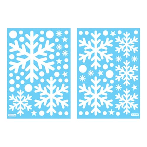 AKTOUR County Sticker Schneeflockenmuster, statisch haftende Fensterglas-Aufkleber, festliche Heimdekorationsaufkleber, Schneeflocken-Fensteraufkleber Schlüsselanhänger Kennzeichen (H, One Size) von AKTOUR